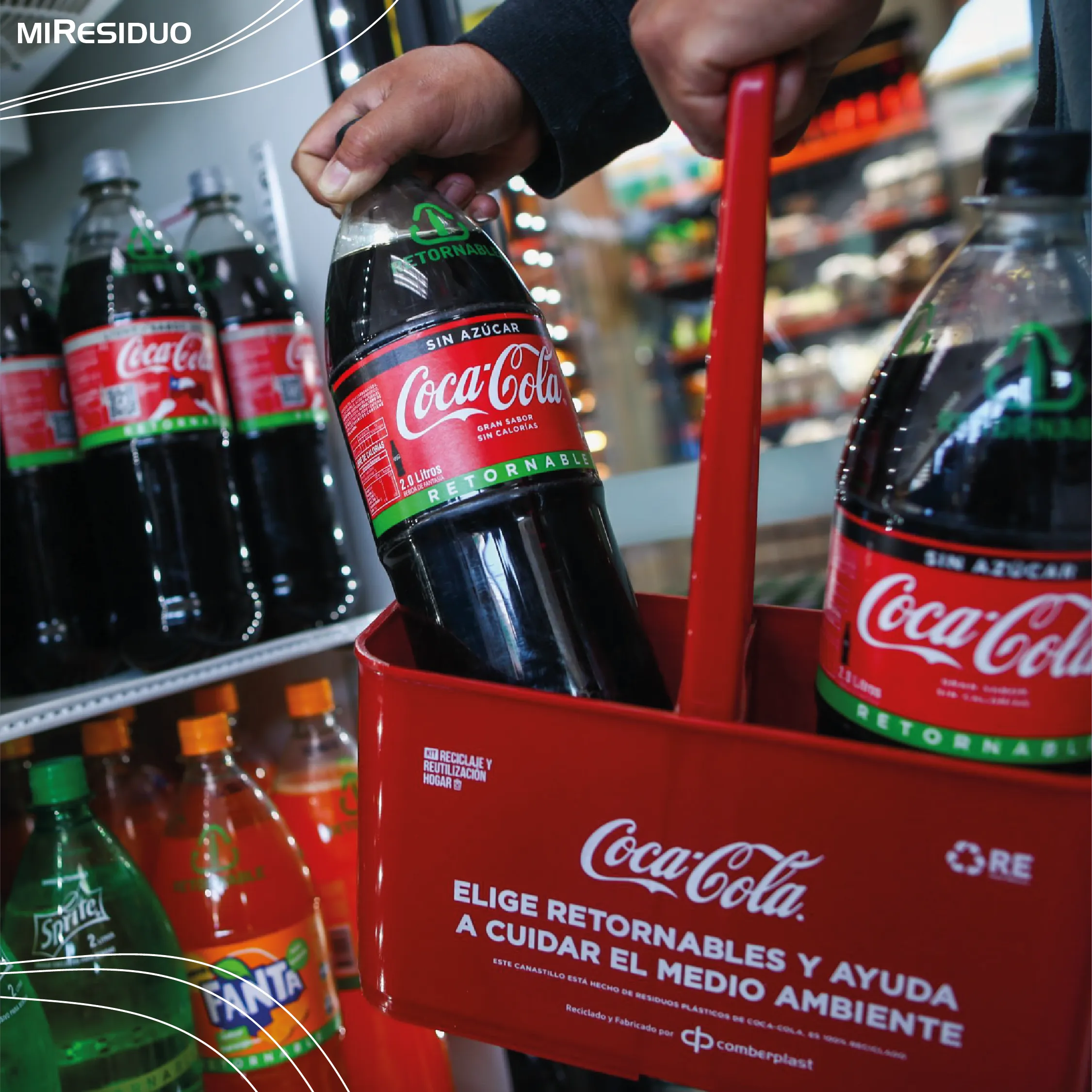 botellas de bebida con plástico reciclado en Chile